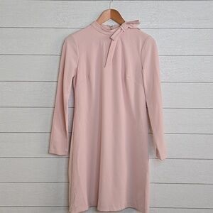 Calvin Klein Soft Blush Pink Bow Neck Lined Dress-NWOT